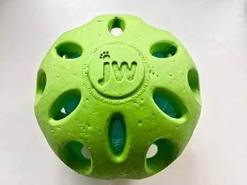 JW Pet Crackle Heads Ball - Large Dog Toy - Crunchy Rubber Fetch Toy