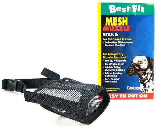 Coastal Pet Best Fit Adjustable Mesh Dog Muzzle - Black - Size 6