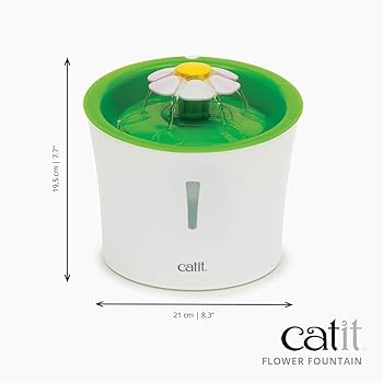 Catit Senses 2.0 Flower Fountain - Cat Drinking Water Fountain, 3 L with Triple Action Filter