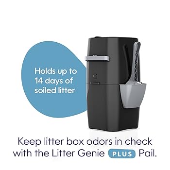 Litter Genie Plus Pail - Black | Cat Litter Waste Disposal System