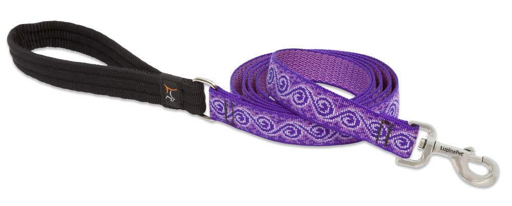 LupinePet Originals Jelly Roll Dog Leash - 1 inch wide, 6 feet long, Padded Handle