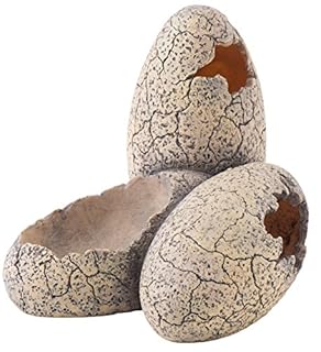 Exo Terra Dinosaur Eggs Hideout and Water Dish - Small Reptile Terrarium Decoration