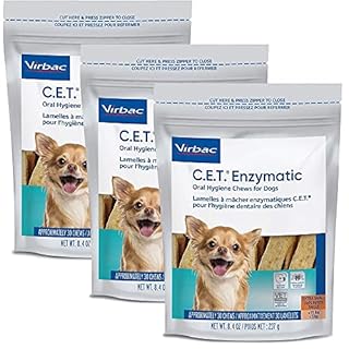 Virbac C.E.T. Enzymatic Oral Hygiene Chews - Small Dogs, 30 Count - Beef Flavor, Poultry Flavored Rawhide Dog Dental Treats