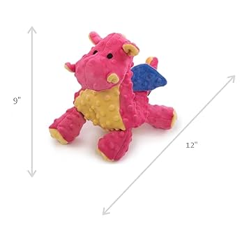 GoDog Dragons Coral Large Dog Toy with Chew Guard