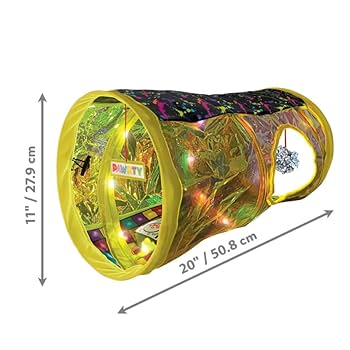 KONG Play Spaces Rave Cave - Motion Activated Tunnel with Music & Lights - Cat Toy