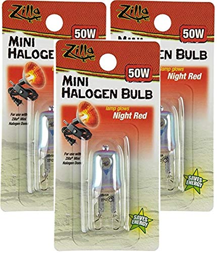 Zilla Mini Halogen Bulb - Night Red - 50W - Reptile Terrarium Heat Lamp
