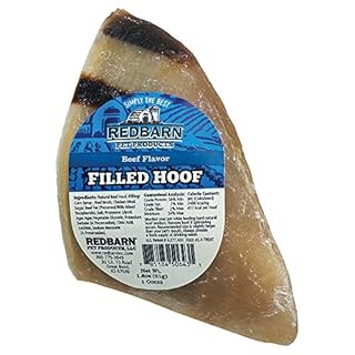 Redbarn Beef Filled Hooves Dog Treats - Natural Long Lasting Chew, Single Hoof