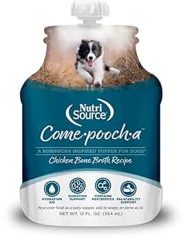 NutriSource Come-Pooch-A Chicken Broth Dog Food Topper, 12 oz