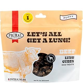 Primal Let's All Get A Lung Beef Dog Treats - Crunchy, Single Ingredient, 1 oz