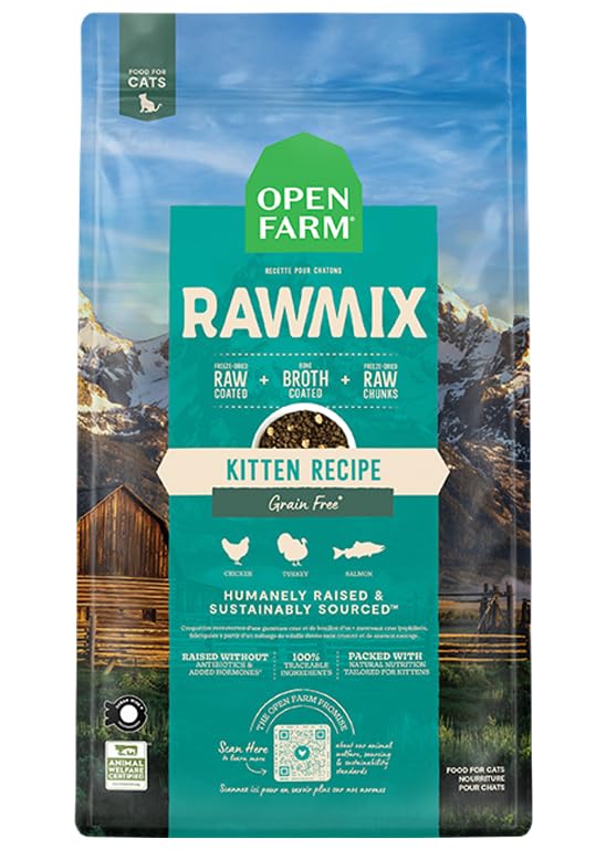 Open Farm RawMix Kitten Recipe Dry Cat Food, Grain-Free, 8lb Bag