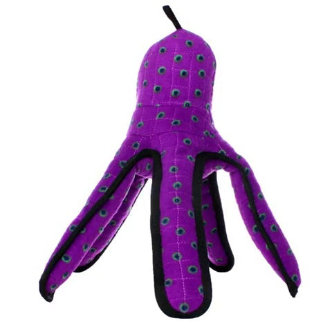 Tuffy Ocean Creature Octopus Dog Toy - Purple Pete, Large, Durable Plush Squeaky Toy