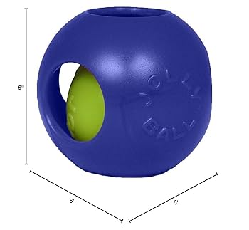 Jolly Pets Teaser Ball for Dogs, 6 inch, Blue - Interactive Dog Toy