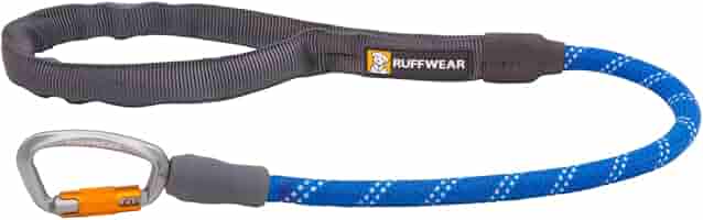 Ruffwear Knot-a-Long Leash - Blue Pool, 30-inch Short Rope Dog Lead, Locking Carabiner