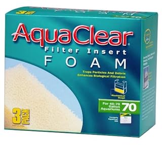AquaClear 70 Foam Filter Inserts, 3-Pack - Aquarium Filter Media Replacement