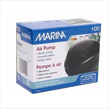 Marina 200 Air Pump - Aquarium Air Pump for up to 60 Gallon Tanks - Quiet & Reliable