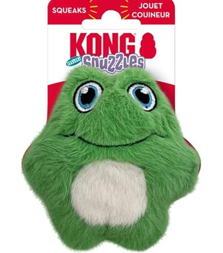 KONG Low Stuff Crackle Tummiez Frog Dog Toy - Large, Squeaky, Less Stuffing