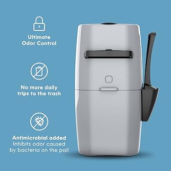 Litter Genie Plus Pail - Cat Litter Waste Disposal System - Silver