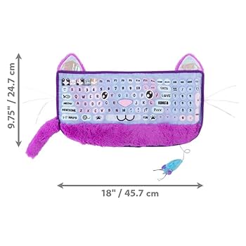 KONG Comfort Key Play Mat - Heatable Crinkle Computer Keyboard Mat for Snuggling - Cat Toy
