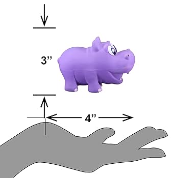 Petsport Naturflex Babies Hippo Dog Toy - Latex Squeaker Toy, 3.5"