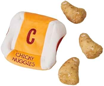 Cosmo Furbabies Chicken Nugget Plush Puzzle Dog Toy - Squeaky Plush Nuggets Inside!