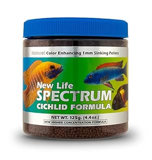New Life Spectrum Cichlid Formula - Sinking Pellet Fish Food, 1mm, 125g