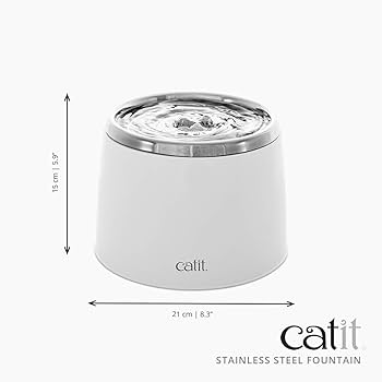 Catit Fresh & Clear Stainless Steel Cat Water Fountain, 2L