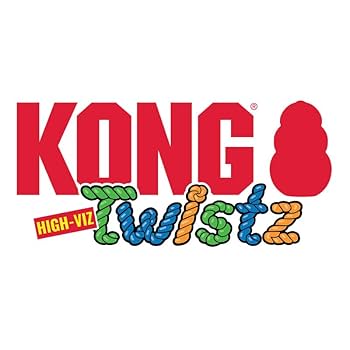 Kong Twistz High-Viz Ring Large Dog Toy - Durable Fetch & Tug, Floats, Glows