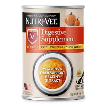 Nutri-Vet Digestive Support Pumpkin Supplement for Dogs & Cats, 15 oz