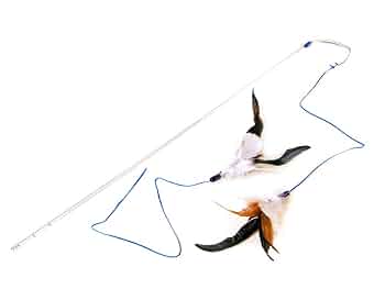 Vee Enterprises PURRfect Feather Cat Toy Teaser Wand, Interactive Play 34"