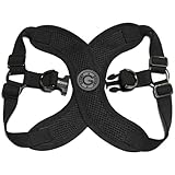 Gooby Perfect Fit X Harness - Black, Large - Choke-Free Step-In Dog Harness with Soft Lambskin Strap