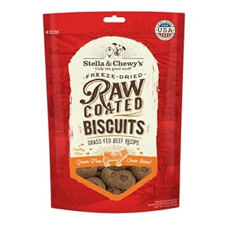 Stella & Chewy's Raw Coated Biscuits - Grass-Fed Beef Recipe Dog Treats - 9 oz