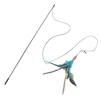 Go Cat Da Bird Rod and Feather Cat Toy - Interactive Teaser Wand, Handmade in USA