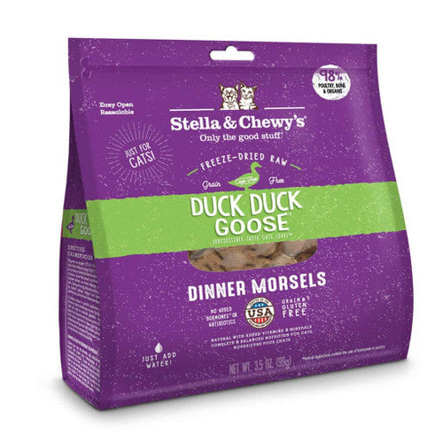 Stella & Chewy's Frozen Raw Cat Food Morsels - Duck Duck Goose - 1.25 lb