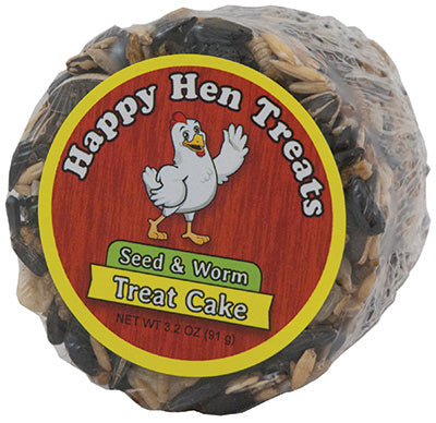 Happy Hen Treats Treat Cake Seed and Worm, 3.2-Ounce