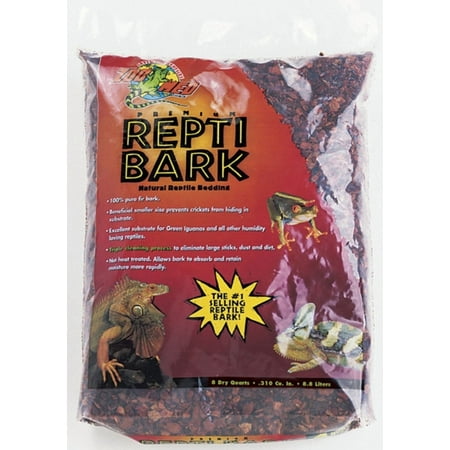 Zoo Med Repti Bark, Natural Reptile Bedding, 8 Quarts, Fir Bark Substrate for Terrariums