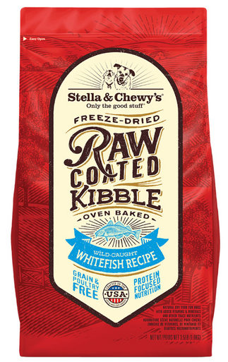 Stella & Chewy's Raw Coated Kibble Whitefish Recipe, 22 lb - Grain-Free Dry Dog Food