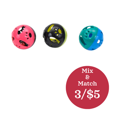 Turbo Cat Toy Plastic Ball with Bell - 1.75" - Assorted Colors