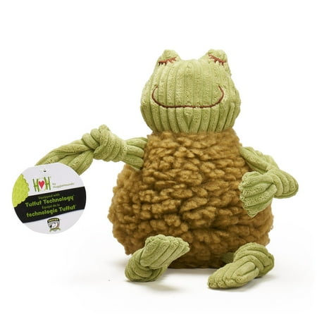 HuggleHounds Fiona Frog FlufferKnottie Small Dog Toy
