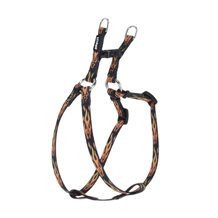 Li'l Pals Comfort Wrap Adjustable Dog Harness, Flames Black, 3/8-in x 8-14-in