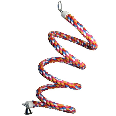 A&E Happy Beaks Cotton Rope Boing with Bell Bird Toy - 96" Long