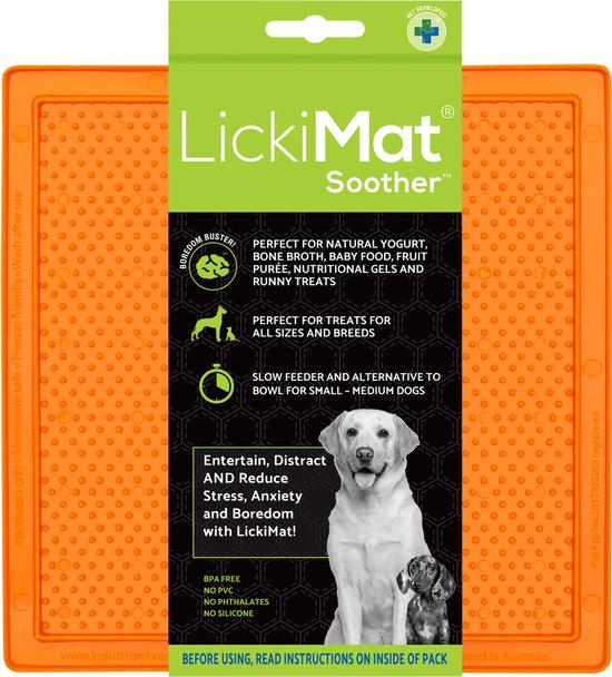 LickiMat Soother X Large Dog Slow Feeder Mat - Orange