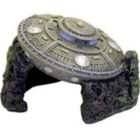 Blue Ribbon Exotic Environments Crashed UFO with Cave Aquarium Ornament