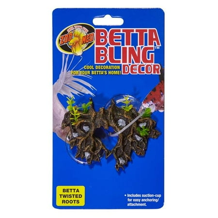 Zoo Med Betta Bling Twisted Roots Aquarium Decor, Brown/Green, 1 Piece
