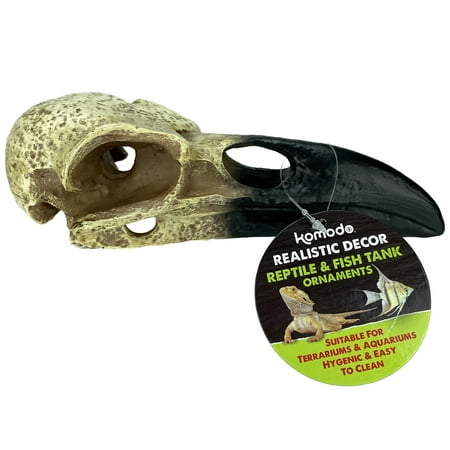 Komodo Raven Skull Hideout - Large, 18 inch Reptile Terrarium Decor
