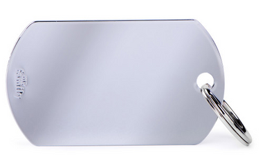 MyFamily Basic Big Military Pet ID Tag - Chrome-Plated Brass - Personalized Engraving Available