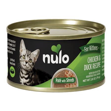 Nulo Kitten Chicken & Duck Pate with Shreds Wet Cat Food, 2.8 oz Can