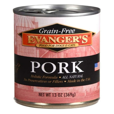 Evanger's Grain-Free Pork Wet Dog & Cat Food, 12.5-13 oz Can (Single or 12-Pack)
