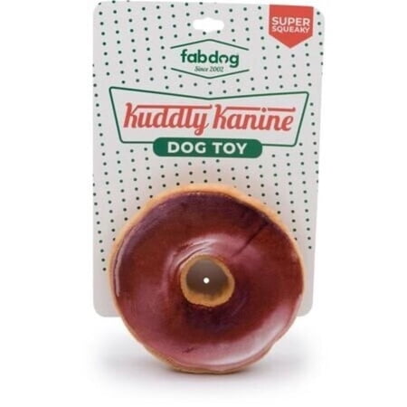 Fabdog Kuddly Kanine Donut Dog Toy - Plush, Squeaky, Food Themed