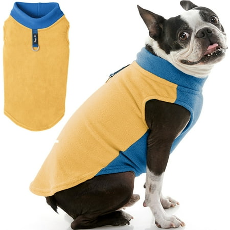 Gooby Half Stretch Fleece Vest Dog Sweater - Honey Mustard (Various Sizes)