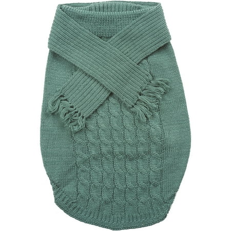Dog Scarf Sweater-Sage Medium